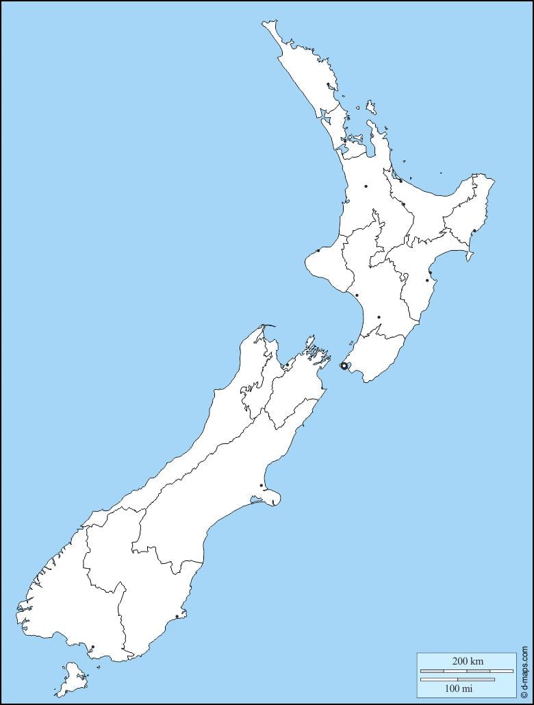 Mapa jednostavno novi zeland