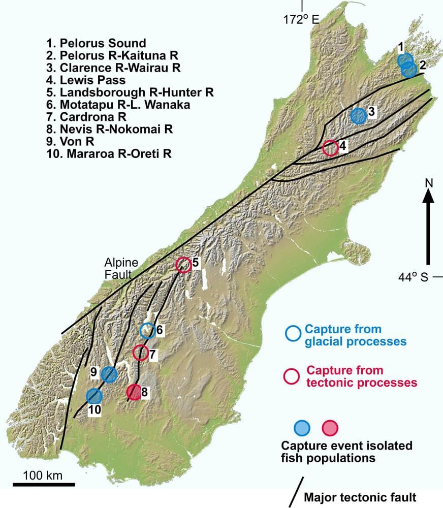 Mapu u kanjon rijeku novi zeland