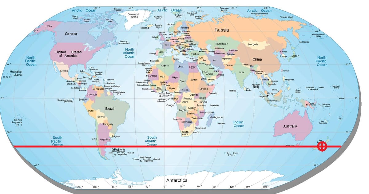 Mapa je iz novog zelanda širine