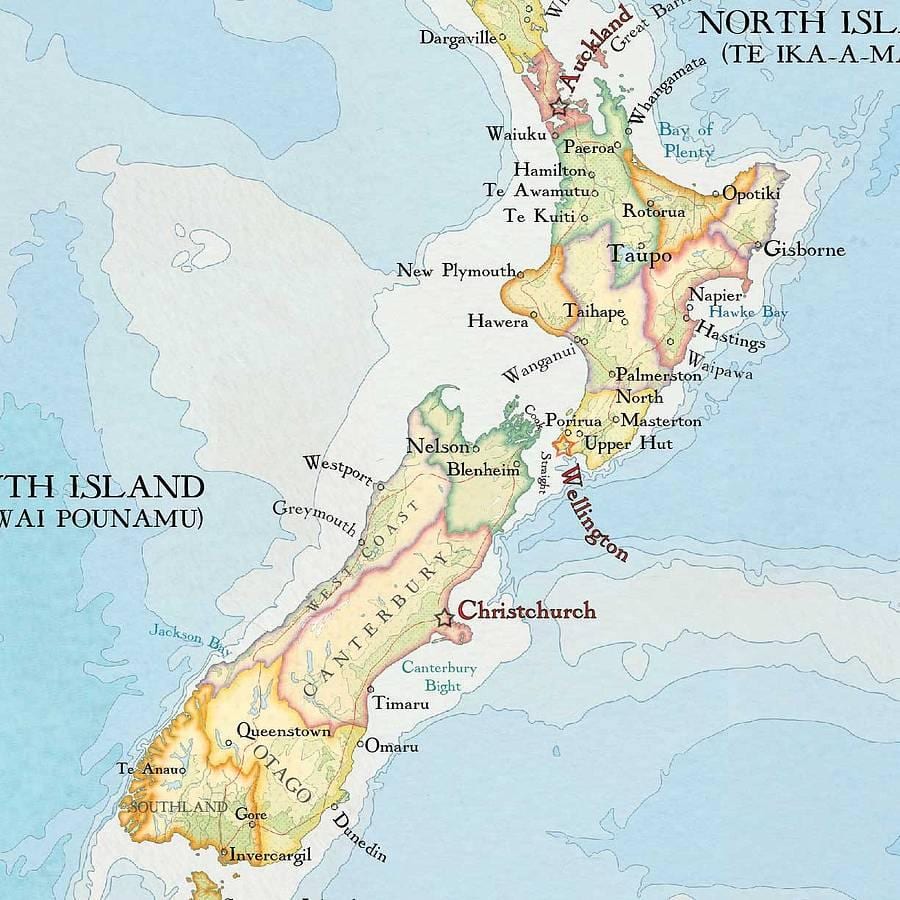 Mapa je iz novog zelanda otisak