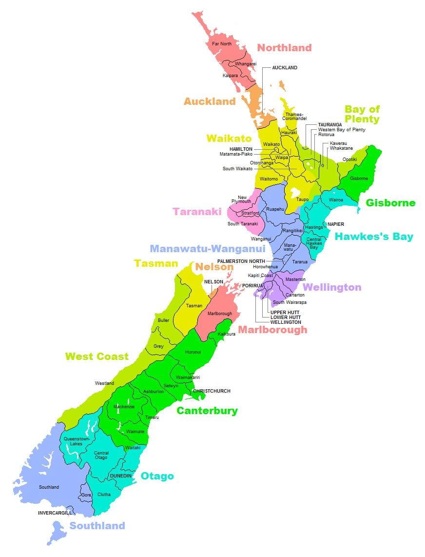 politički mapa je iz australije i novi zeland