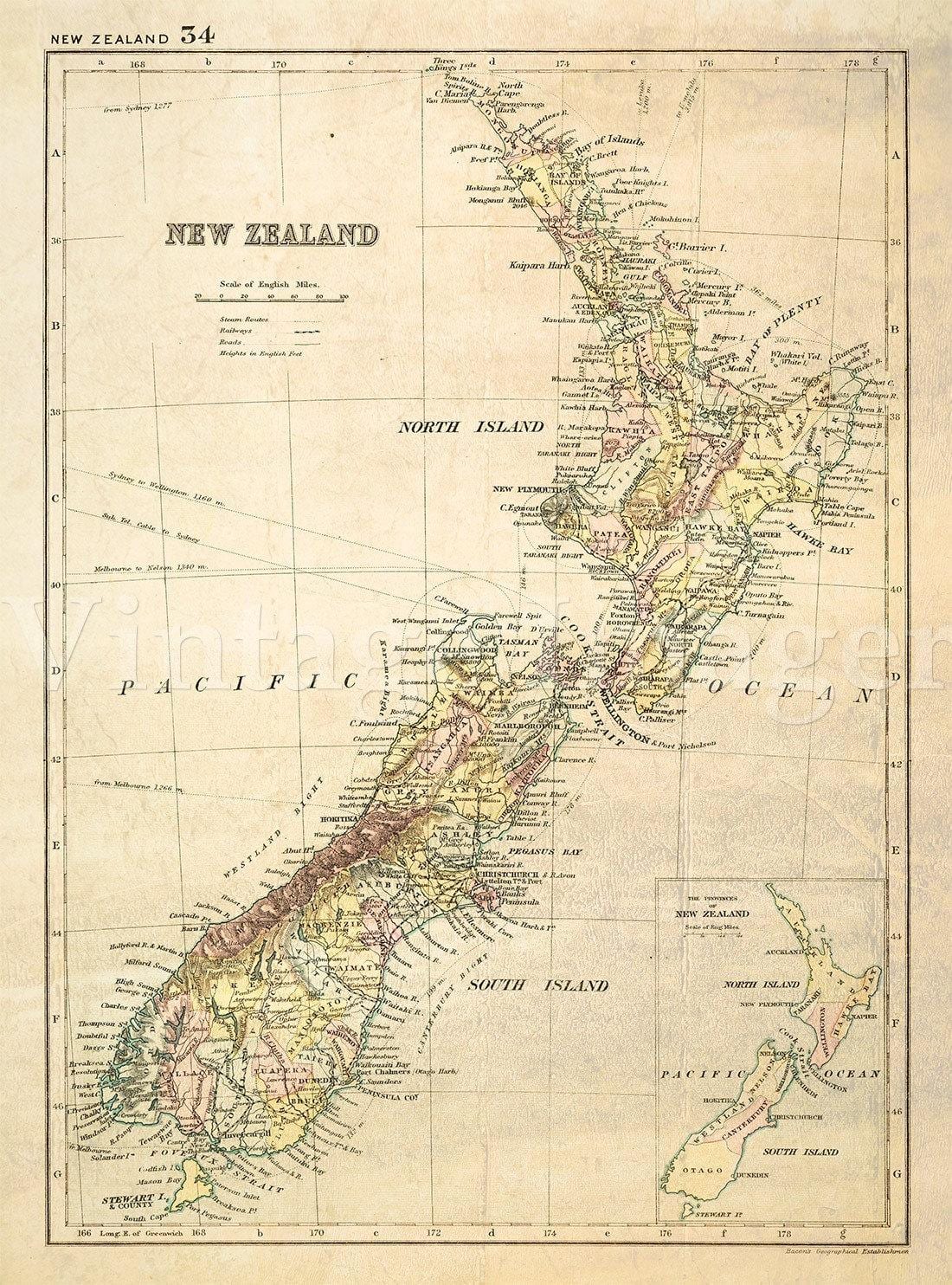 Karta je stara novi zeland