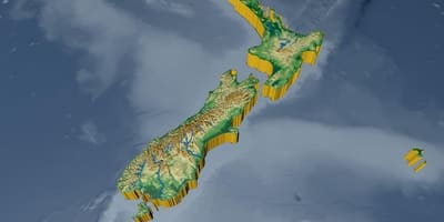 Mapa 3d novi zeland