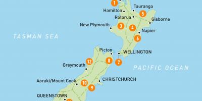 Aucklandu na novom zelandu mapu