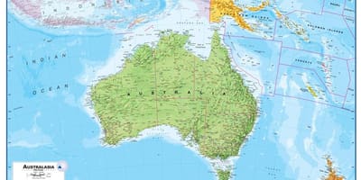 Mapa je iz australije i novi zeland fizički