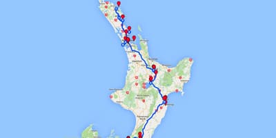 Vozi mapa na sjever ostrvo novi zeland
