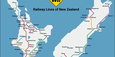 Novi zeland željeznička mreža mapu