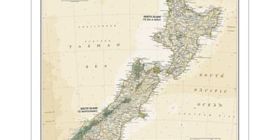 National geographic novi zeland mapu