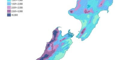 Novi zeland kiša mapu
