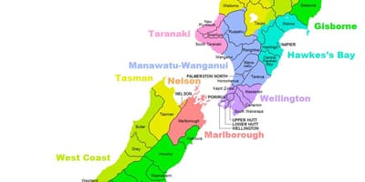 Politički mapa je iz australije i novi zeland