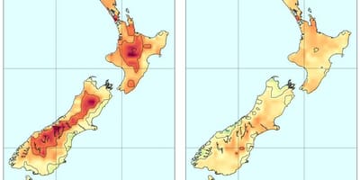 Mapa je iz novog zelanda temperatura