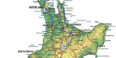 Mapa na skijanje na sjever ostrvo novi zeland