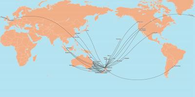 Zrak novi zeland put mapu međunarodni